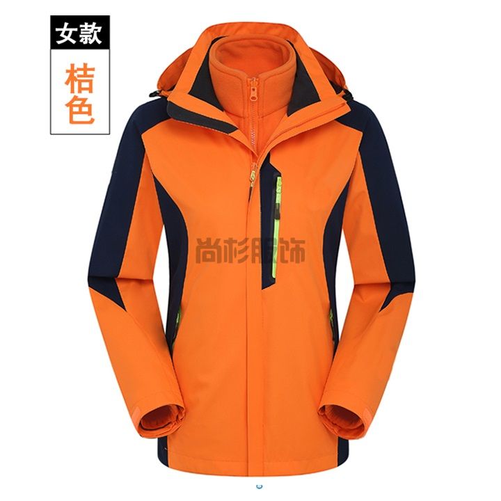 S629女款橘色两件套冲锋衣(图2)